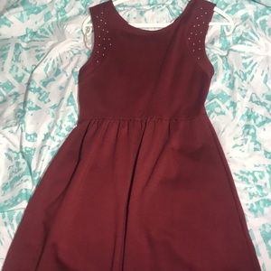 Burgundy skater dress